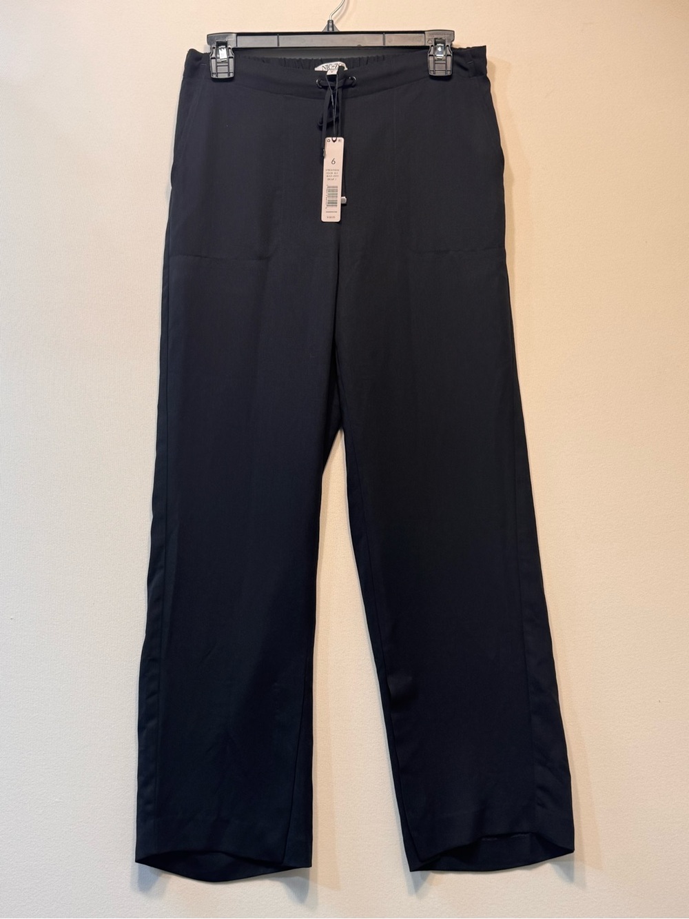 NIC+ZOE black drawstring lightweight pants relaxed straight-leg size nwt size 6